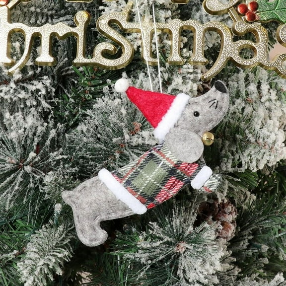 DAMAI Christmas Tree Dachshund Shape Hanging Decoration Ornament Window Pendant