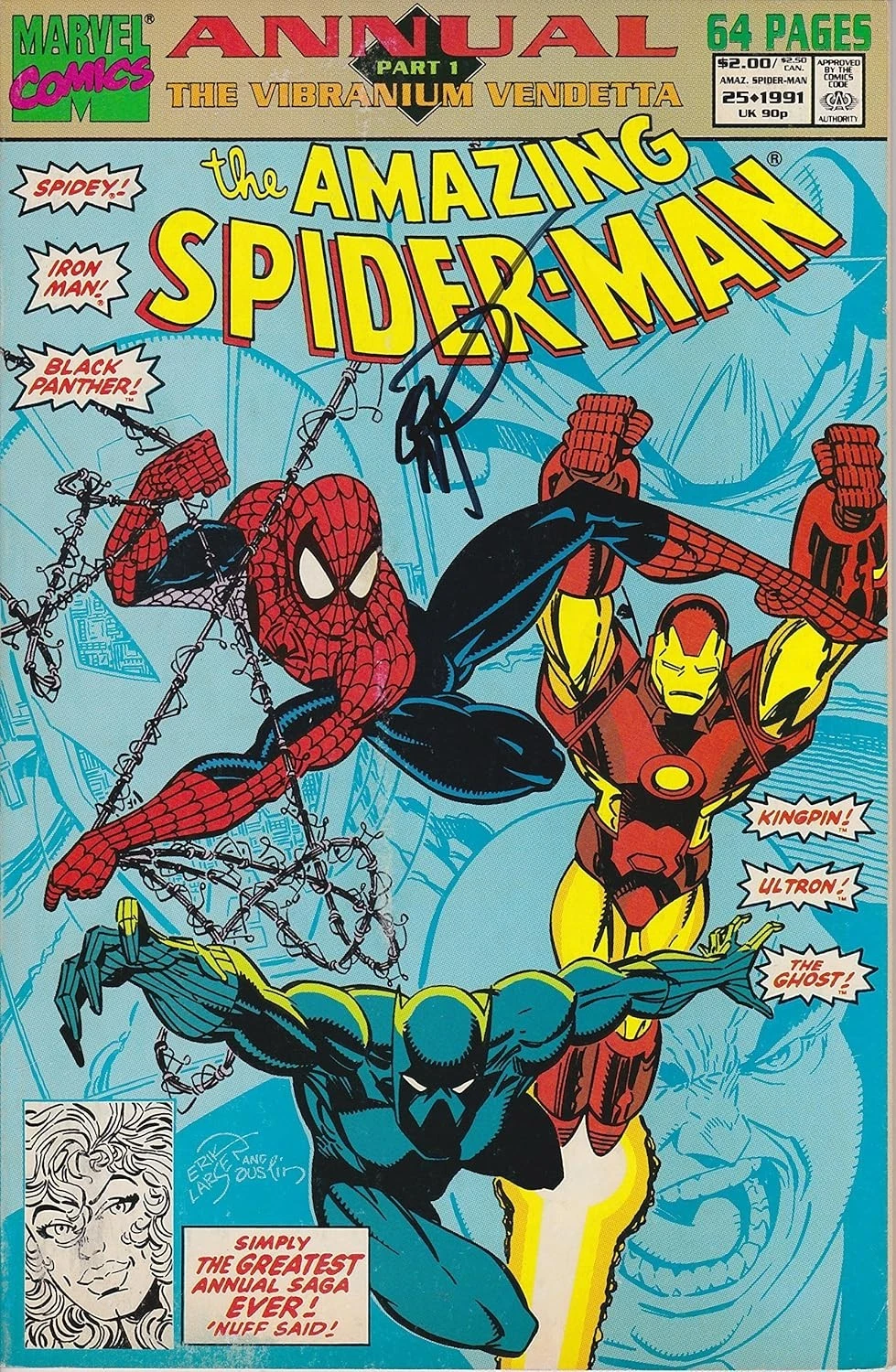 Amazing Spider-Man Annual #25 Signed Erik Larson VERY FINE