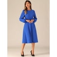 thumbnail image 4 of DARING DIVA Flowy Midi Lantern Fall Winter Dress XS Royal Blue, 4 of 6