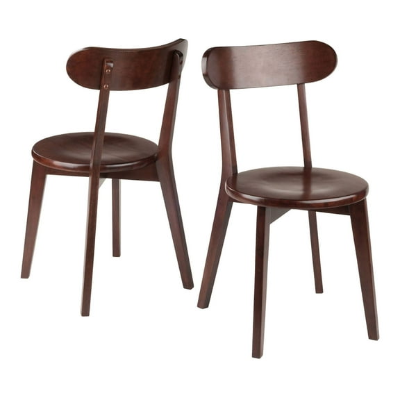 Pauline 2-Pc H-Leg Chair Set; Walnut