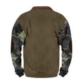 thumbnail image 4 of Camo Men Sweatshirt Casual Quarter Zip Pullover Lightweight 3/4 Zip Pullover Long Sleeve Fashion Polo Sweaters Green 5XL, 4 of 4