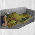 thumbnail image 6 of Country Soft Flannel Fleece Blanket, Painting of Curving Tulips Romantic Dramatic Blooming Flower Retro Art Print, Cozy Plush for Indoor and Outdoor Use, 60" x 80", Pink Yellow Green, by Ambesonne, 6 of 6