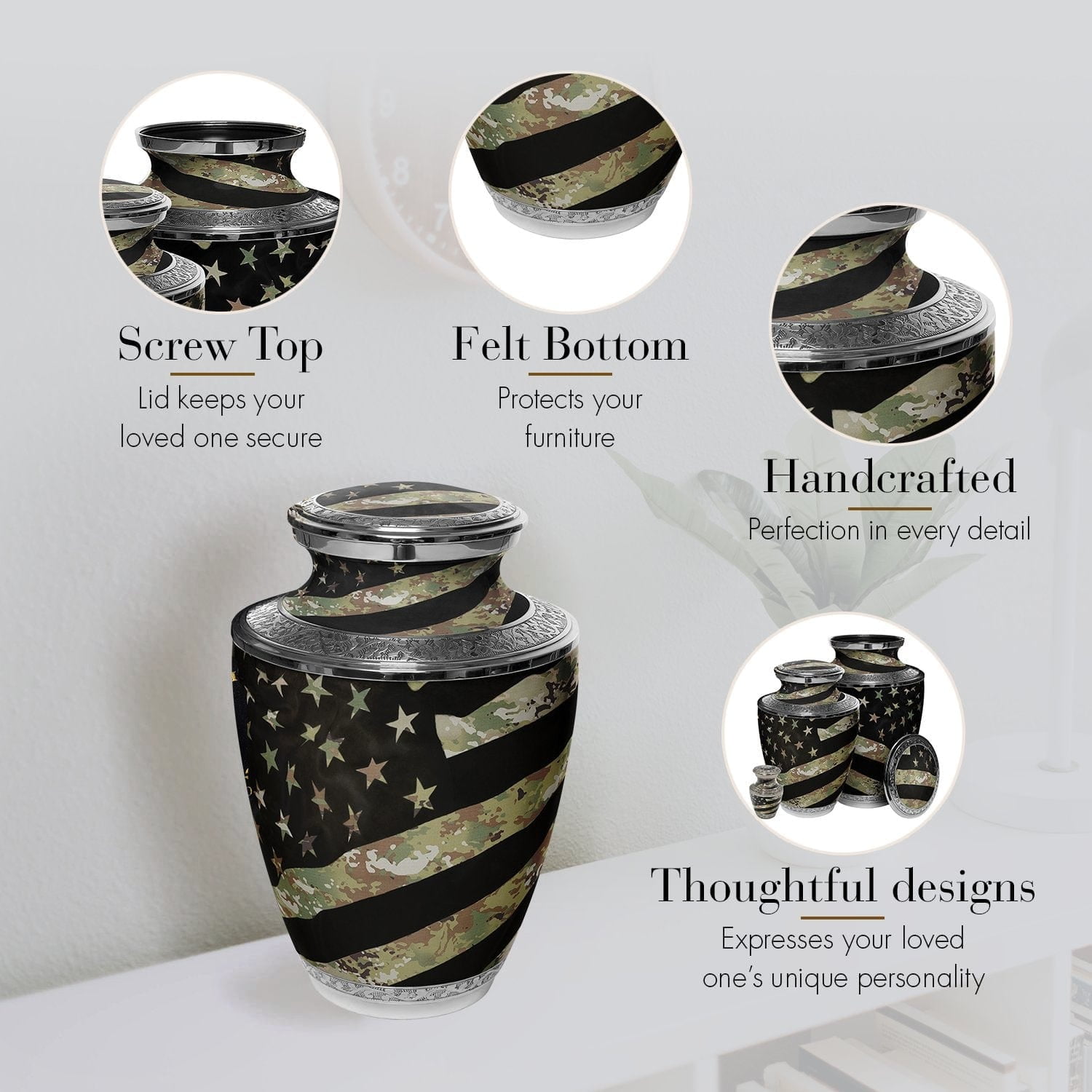 Army OCP Flag Military Cremation Urns for Human Ashes Adult Urns for Cremation Ashes Urns for Adult Cremation Ashes Urns for Ashes Cremation Urns for Human Ashes Adult 200 Cubic Inches Large