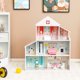 thumbnail image 4 of Costway Casa de Muñecas de Madera para Niños de 3 a 7 Años Villa de Ensueño con 8 Muebles 3 Platas 5 Habitaciones con Entrada 71 x 23,5 x 87 cm, 4 of 10