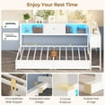 thumbnail image 4 of Twin Size Corner Bed Frame with Bookcase Storage,Twin Daybed with Charging Station,Platform Bed Frame with Led Lights and Storage Drawers for Living Room,Bedroom,Guest Room,Easy Assemble,White, 4 of 9