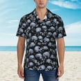 thumbnail image 4 of Daiia Gothic Skull Hawaiian Shirt for Men Gentle Cotton Regular Short Sleeve Casual-XX-Large, 4 of 9