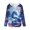 Blue Snake Pink Blossom, variant on V Neck Hooded Sweatshirt for Women, Long Sleeve Pullover Tops Loose V Neck Hooded Jumper imitation Waffle for Fall Winter Octopus Tentacle Print