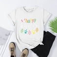 thumbnail image 4 of HOMBOM Crew Neck Cute Easter Tops for Women White Short Sleeve Easter Letter Print T-shirt Trendy Tops for Women Clearance XXL, 4 of 7