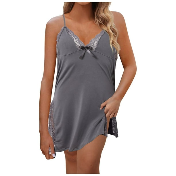 Conjunto de pijama sexy de satén para mujer: bata y camisón, poliéster, para casa y ocasiones especiales