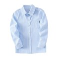 thumbnail image 3 of FYDUU Kids Boys Girls Long Sleeve Striped Shirt Turndown Collar Button Down Shirts Fall Back To School Shirt Formal Children's Tops 6-7 Years, 3 of 6