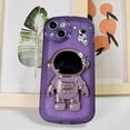 thumbnail image 4 of Compatible with iPhone 14 Pro Max Case,3D Astronaut Bracket Ring Holder Stand Cute Clear Shockproof Girly Phone Case 6.7 Inch for iPhone 14 Pro Max Design for Women Men-Purple, 4 of 11