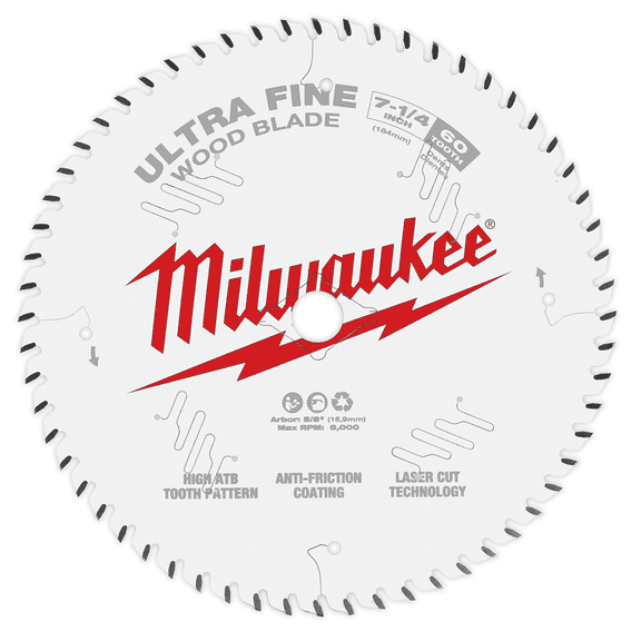 Milwaukee 48-40-0730 7-1/4-Inch 60-Tpi Ultra Fine Finish Circular Saw Blade
