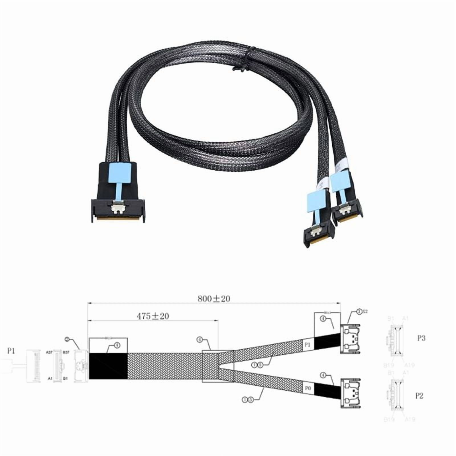 Gen5 MClo X8 Adapter Cable Gen5 MCIO X8 to Dual MCIO X4 Server Cable for PC SATA 3.0 U.2 Oculink Pcie Sata Cable 1M