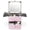 Icy Pink, variant on Qislee Makeup Box with Drawer and A Detachable Lighted Mirror, Waterproof Travel Train Case, Cosmetic Organizer and Makeup Suitcase with Adjustable Dividers, Magnetic LED Mirror (ICY Pink)