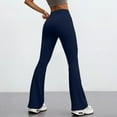thumbnail image 4 of Flare Yoga Pants for Women Stretch High Waisted Tummy Control Leggings Comfy Casual Workout Bootcut Yoga Pants Navy M, 4 of 6