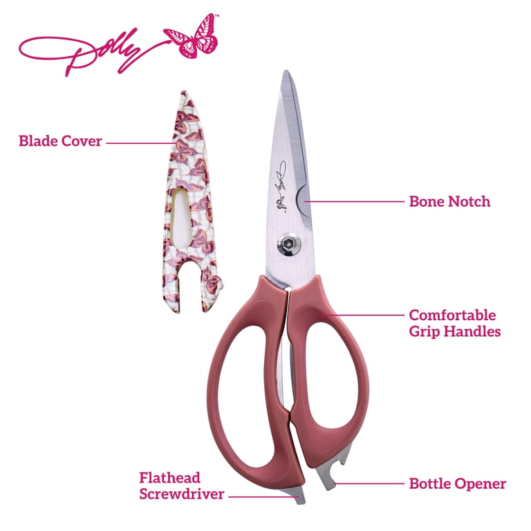 Dolly Parton 4-in-1 Kitchen Scissors Pink Butterfly photo 4
