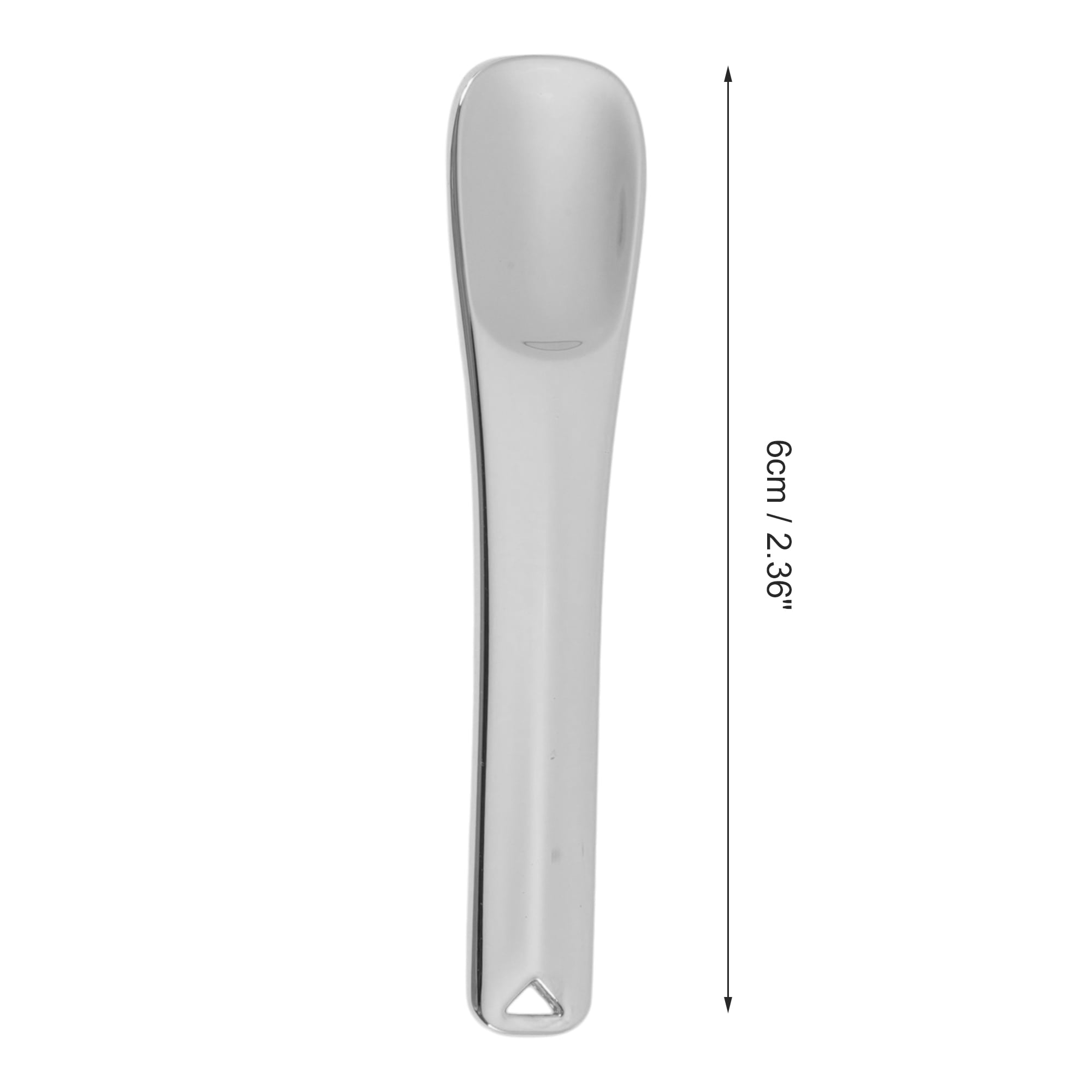 Unique Bargains 2pcs Durable Makeup Cosmetic Spoons Silver Tone