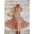 thumbnail image 4 of Vestido PRETTYGARDEN Maxi Floral Amarillo XL con Un Hombro, 4 of 5