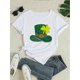 thumbnail image 2 of Camiseta para mujer veranoWomen's St. Patrick's Day Lucky Clover T-Shirt, Casual Crew Neck Polyester Knit Fabric Tee with FlorCamisetas de verano para mujer, manga corta, cuello redondo, casual, lin, 2 of 7