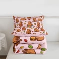 thumbnail image 5 of Erosebridal Cute Capybara With Guitar Queen Comforter Set 3pcs For Boys Girls,Food Watermelon Hamburger Bedding Comforter Set For Kids Teens,Pink Reversible, 5 of 7
