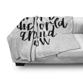 thumbnail image 2 of Saying Soft Flannel Fleece Throw Blanket, Explore the World Around You Cursive Typography Pattern on Plain Background, Cozy Plush for Indoor and Outdoor Use, 50" x 60", Charcoal Grey, by Ambesonne, 2 of 5