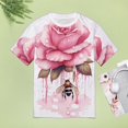 thumbnail image 5 of Bee And Flowers T Shirts Basic T-Shirt Short Sleeve Ladies Tee Shirt Summer Graphic Clothing, 5 of 5