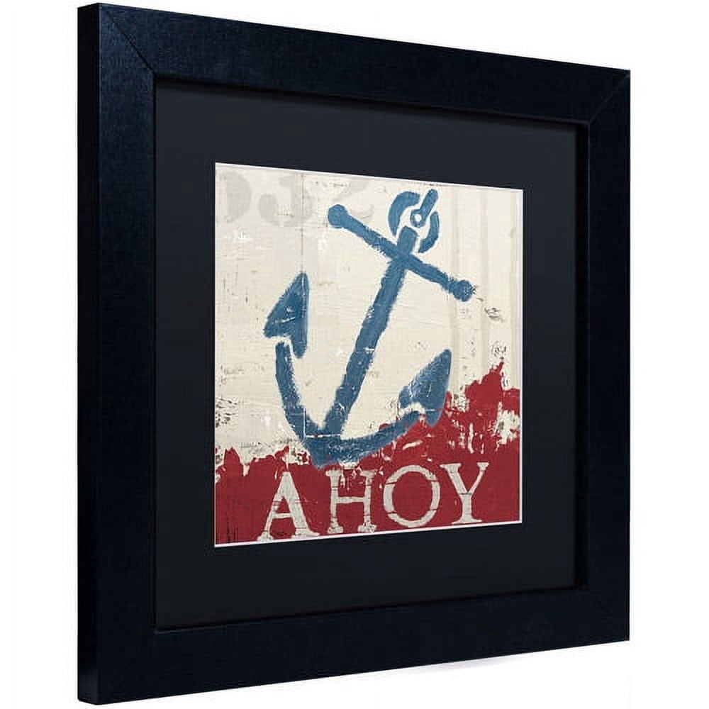 Trademark Fine Art "Nautical IV Red" Canvas Art by Wellington Studio, Black Matte, Black Frame