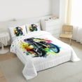 thumbnail image 3 of Homewish Dirt Bike Boy 3 Pieces Queen Comforter Set,Extreme Sport Ultra Soft Bedding Sets,Graffiti Splash Bedding Comforter Set,Microfiber Bedroom Decor,Reversible, 3 of 8