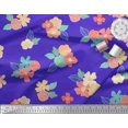 thumbnail image 4 of Soimoi Blue Rayon Fabric Leaves & Floral Artistic Print Sewing Fabric Yard 42 Inch Wide, 4 of 4