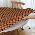 thumbnail image 5 of Round Fitted Tablecloth 52 Inch, Orange Black Plaid Fitted Tablecloth Round Fitted Table Cover Durable Tabletop Covers Table Topper for Buffet Table, Parties, Holiday Dinner, Wedding, 5 of 8