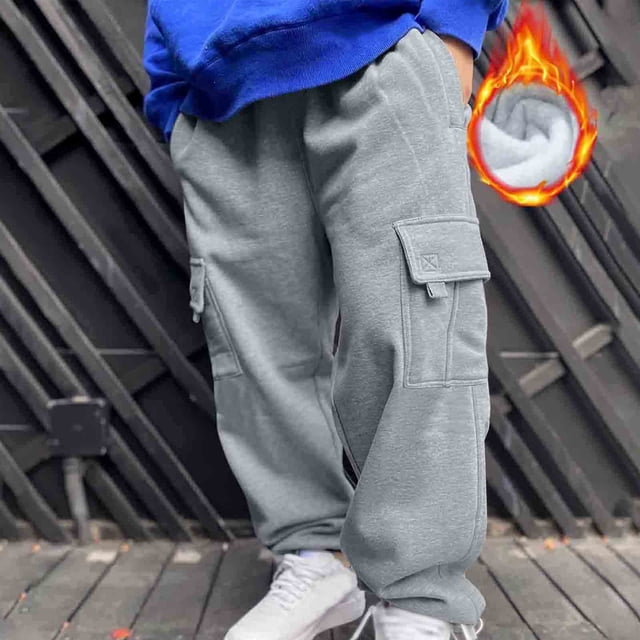 Pantalones largos para hombre, moda Otoño/Invierno, de felpa, holgados, rectos, con cordón, multibolsillos, informales, deportivos, de trabajo, de poliéster.