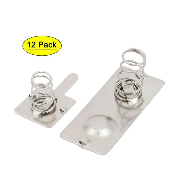 Unique Bargains 12pcs Silver Tone Metal AA Alkaline Button Coin Battery Plate