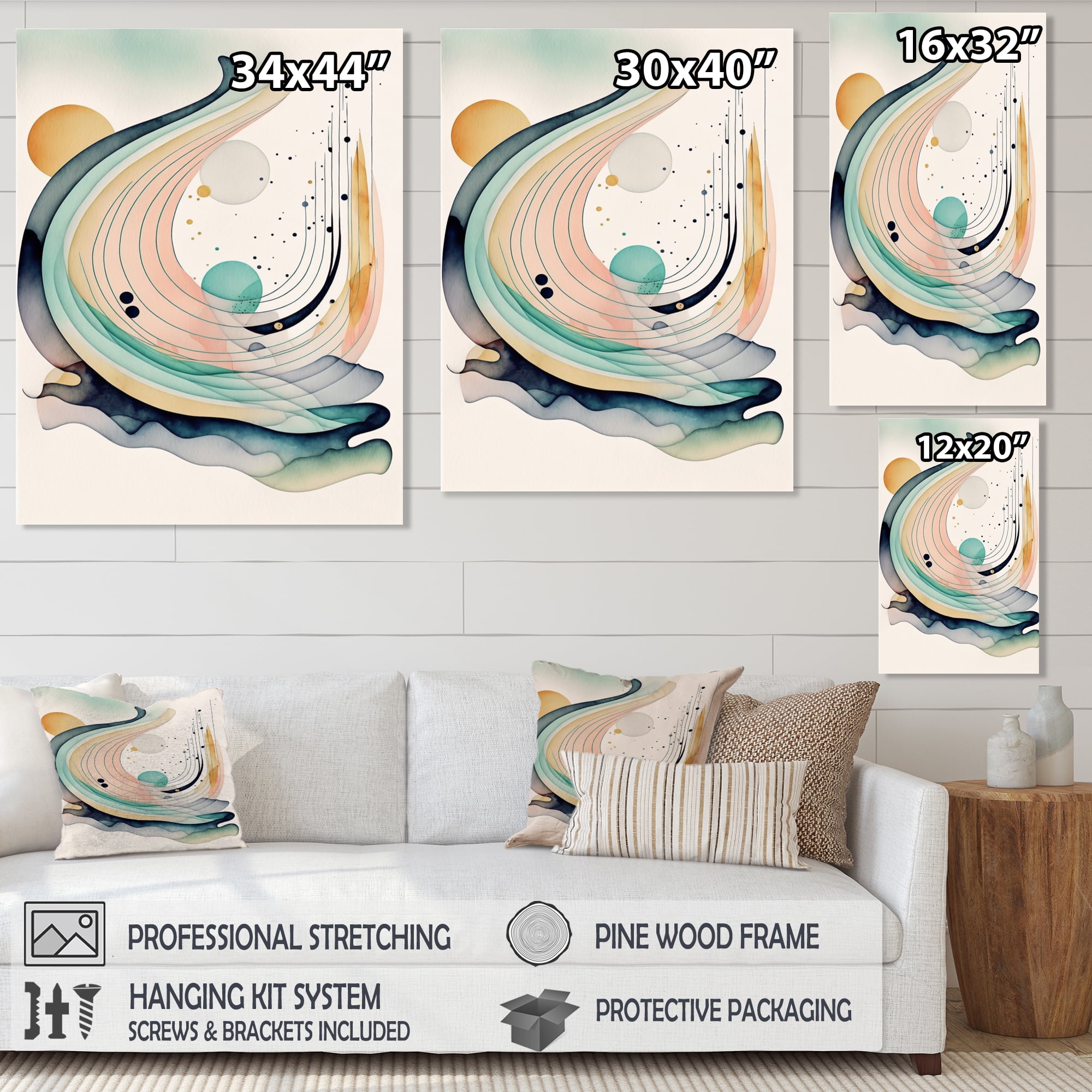 Designart Vibrant Watercolor Movement I Canvas Wall Art