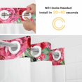 thumbnail image 5 of Pink Roses Valentine's Day No Hook Shower Curtain Waterproof,Bathroom Curtains with Snap in Liners and See Through Top Window,Black White Plaid Spring Floral Hotel Bathtub Curtains Shower 60"Wx72"L, 5 of 8