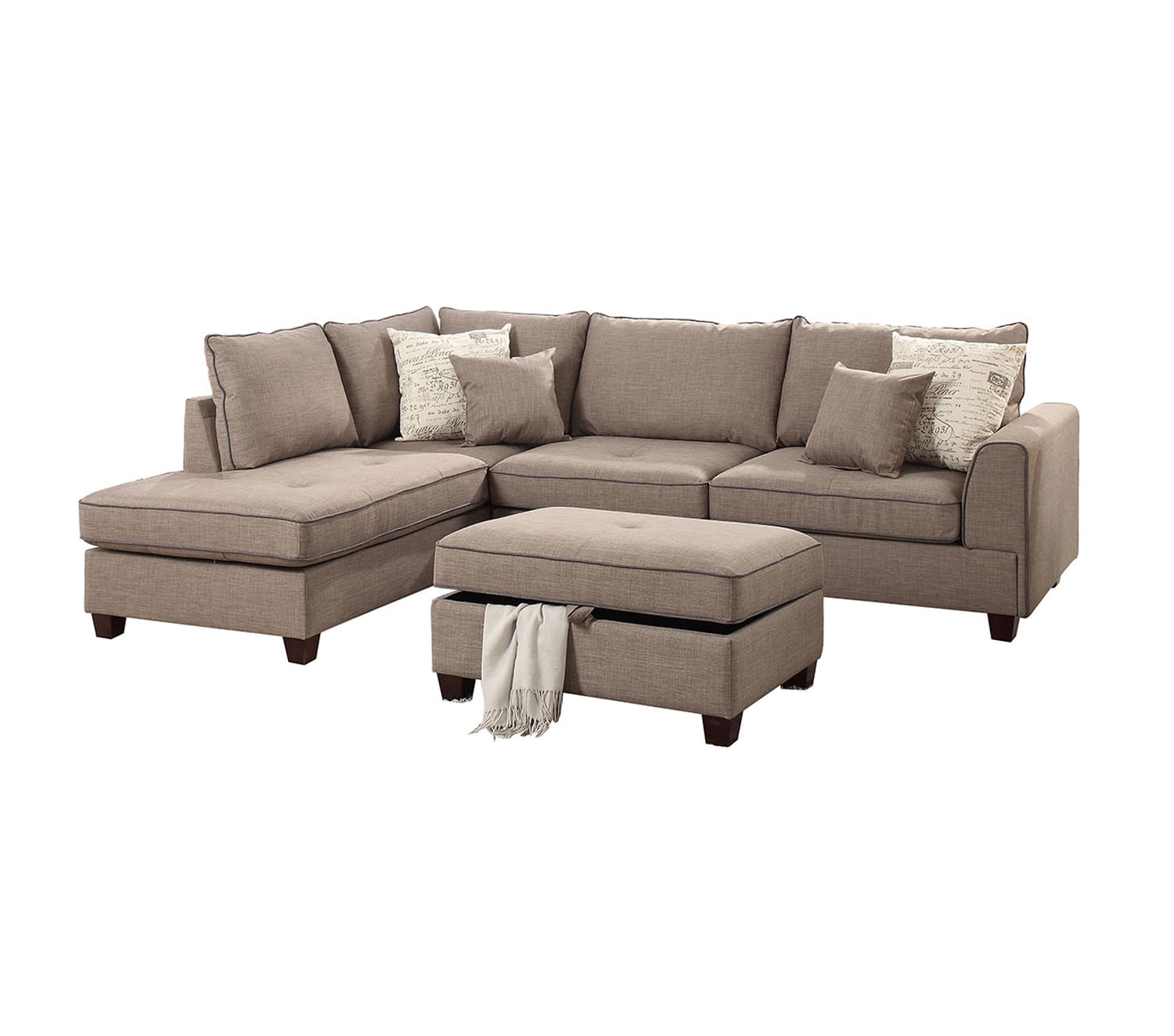 Bobkona Sectional Sofa Reversible Assembly Baci Living Room