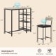 thumbnail image 2 of Garvee Juego de Comedor Alto 3 Piezas para 2 con Estante de 3 Niveles – Estilo Industrial, 2 of 8