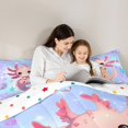 thumbnail image 5 of Manfei Pink Axolotl Bedding Twin Comforter Set, Purple Fish Scale Down Comforter, Seashell Starfish Reversible Duvet Insert, Breathable Bedroom Decor, 2pcs, 5 of 8