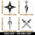 thumbnail image 2 of Ninja Weapons Katana Swords Star Sai Kunai Rubber Stamp Set for Scrapbooking Crafting Stamping - Mini 1/2 Inch, 2 of 7
