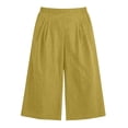 thumbnail image 6 of Khunlpohl Womens Capri Pants Plus Size Wide Legs Palazzo Elastic High Waist Pant Casual Baggy Plain Capris Trousers with Pockets, 6 of 7