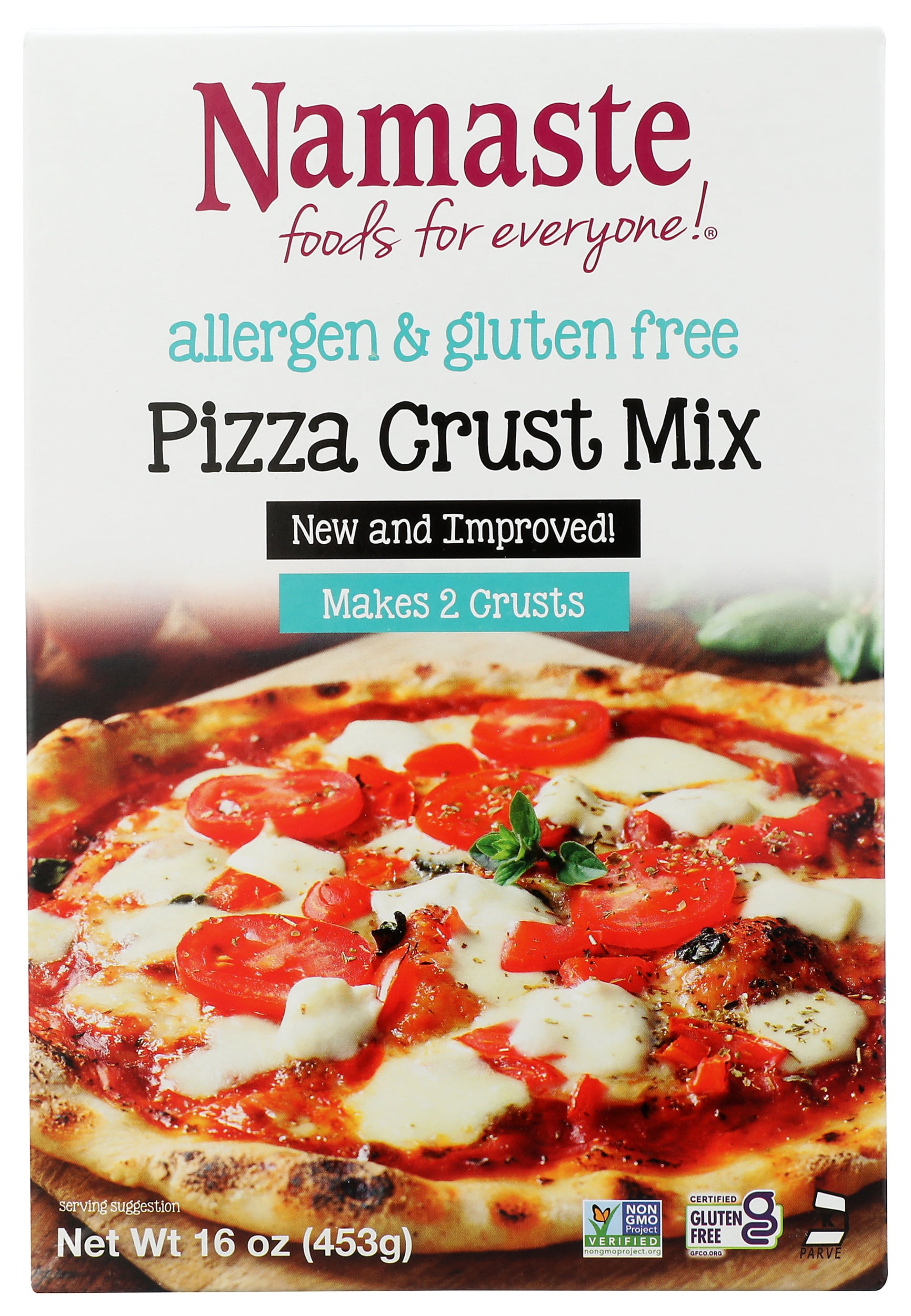 Namaste Foods, Gluten Free Pizza Crust Mix, 16oz Box, Allergen