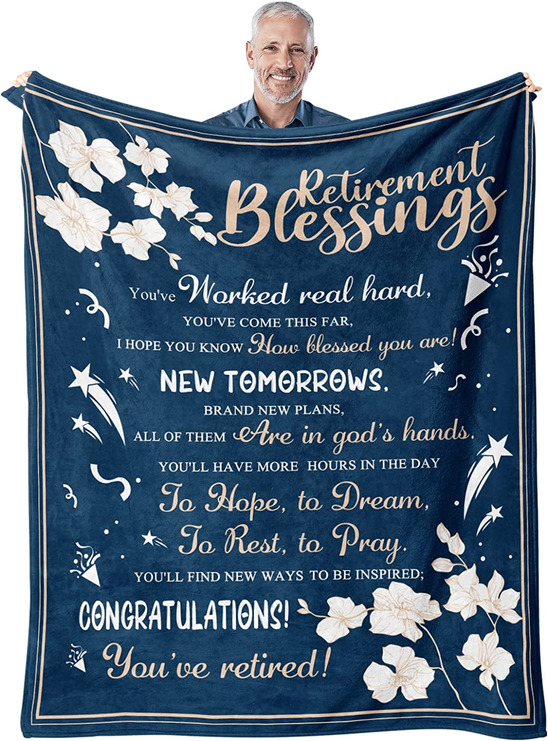 Happy Retirement Gifts for Women Men, Retirement Blanket Gift, Best