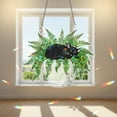 thumbnail image 2 of Holographic Cat Suncatcher: Fern Pot Acrylic Window Decor, 2 of 5