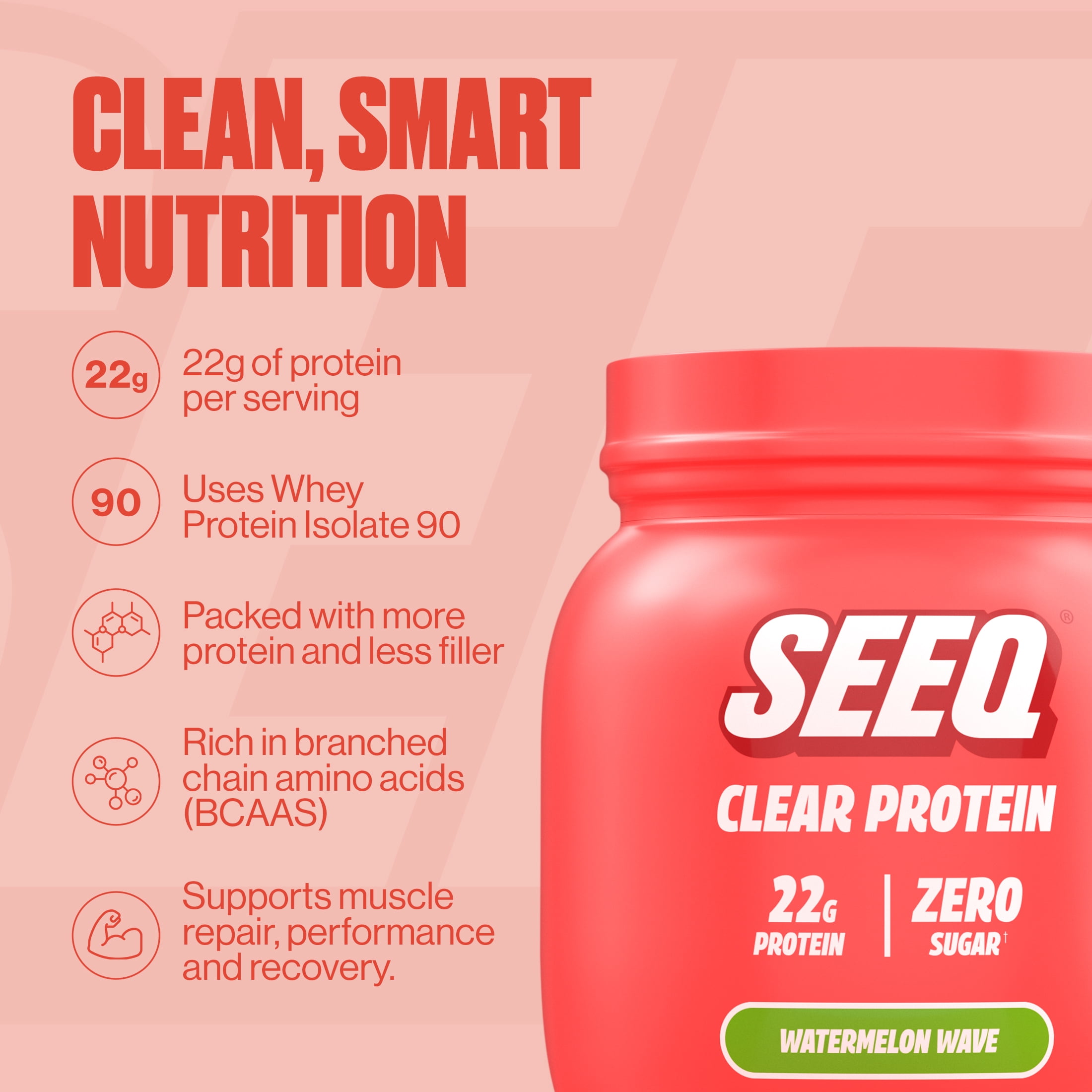 Seeq Clear Protein Powder - Watermelon Wave - 15 Serve