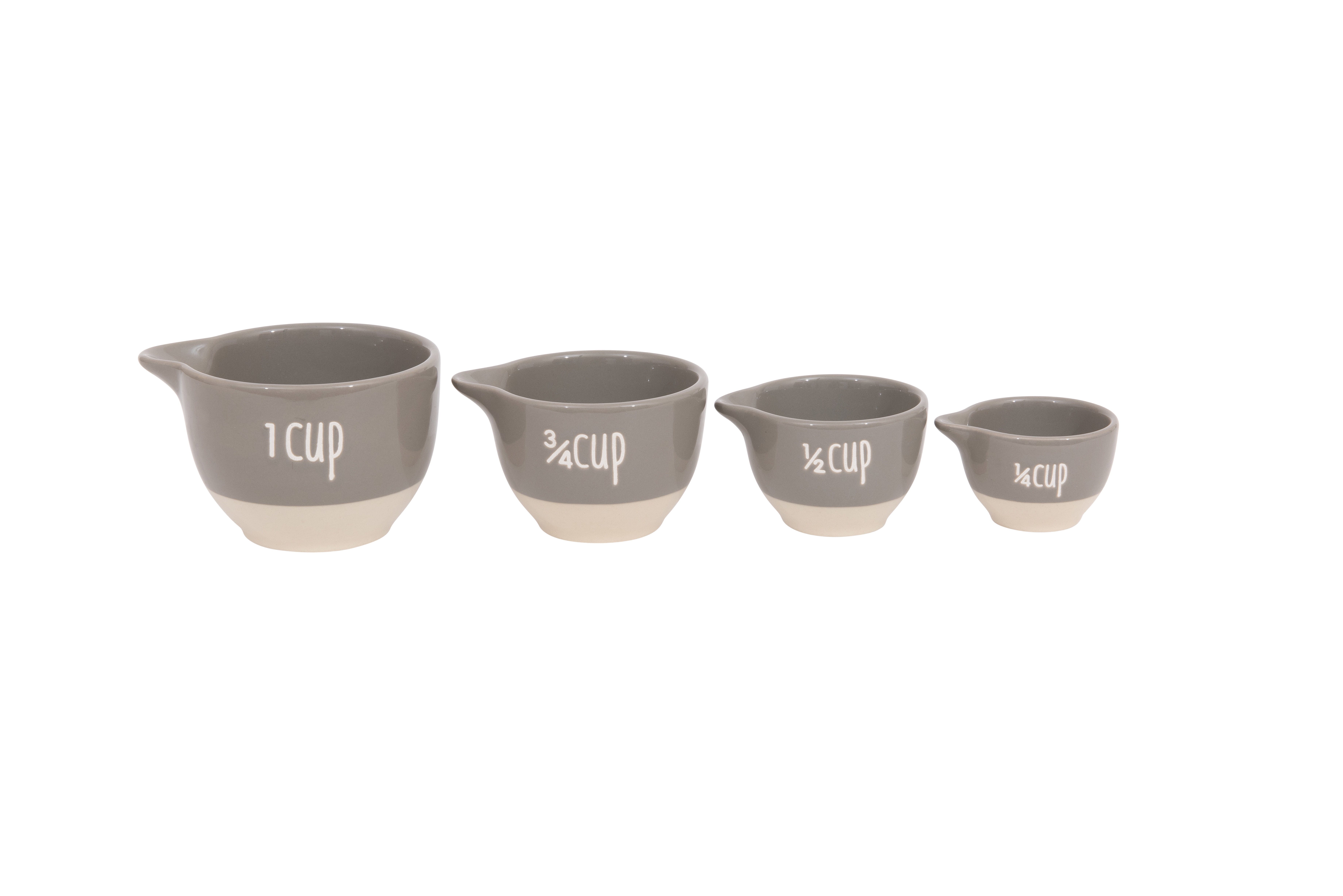 Creative Co-Op Grey Stoneware Measuring Cups (Set of 4 Sizes) - Walmart.com