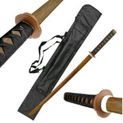 40" Bokken Sword, Japanese Kendo Katana Wooden Samurai Training Sword with Carrying Case