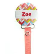 Personalized Name Herringbone Design Pacifier Clip