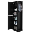 thumbnail image 3 of Tall Bathroom Storage Cabinet, Freestanding Storage Cabinet with Hook and Adjustable Shelf, MDF Board (Black), 3 of 12