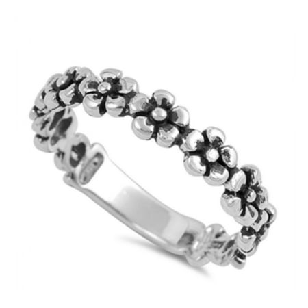 Murano Millefiori Flower Ring - 925 Sterling Silver Flower Ring