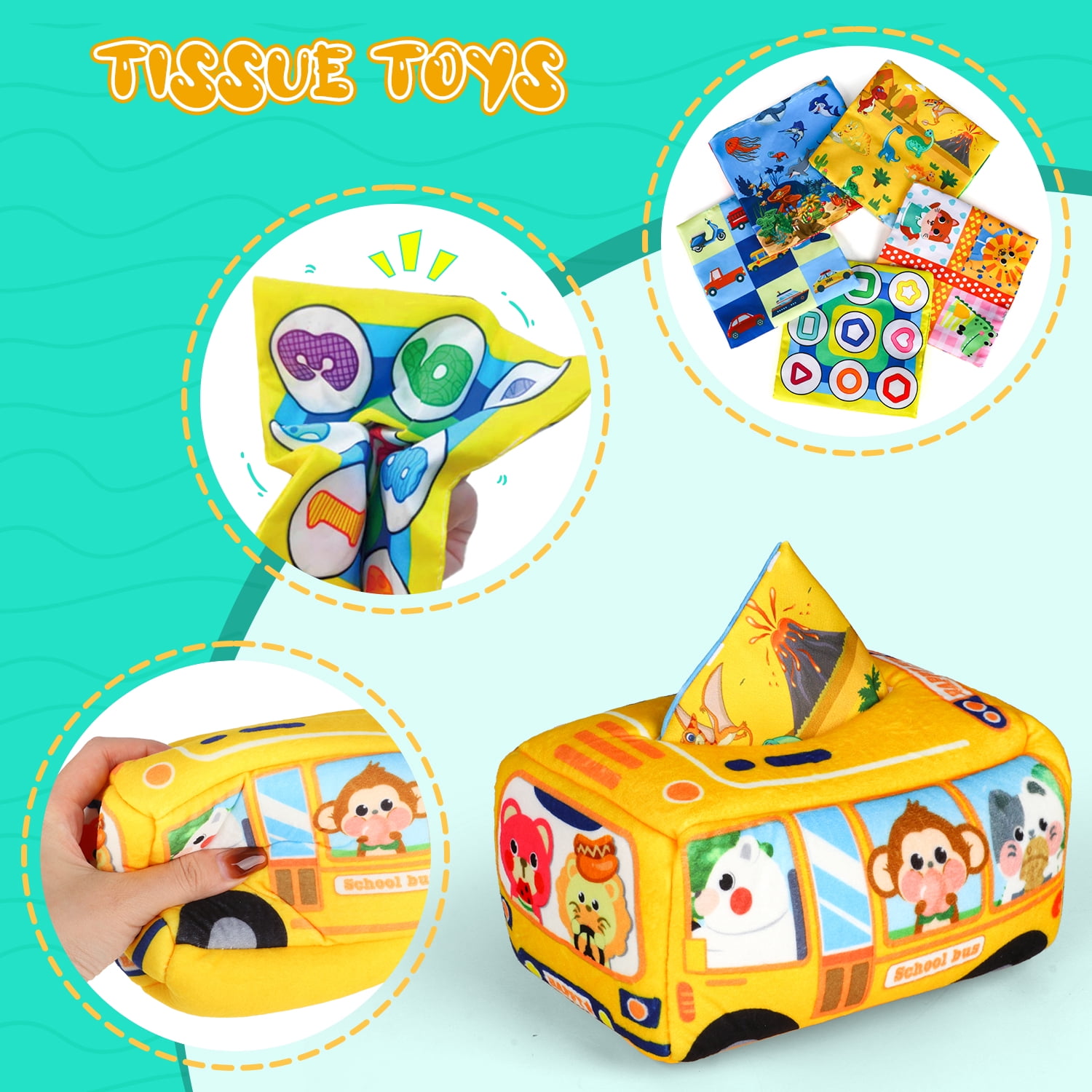 Flooyes 5-in-1 Montessori Toys Set, Early Education Toy For Kid Age 6-12 Months with Stacking Toys