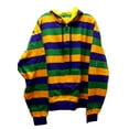 thumbnail image 2 of Mardi Gras Stripe Purple Green Yellow Adult Small Hoodie Zip Up Jacket, 2 of 3